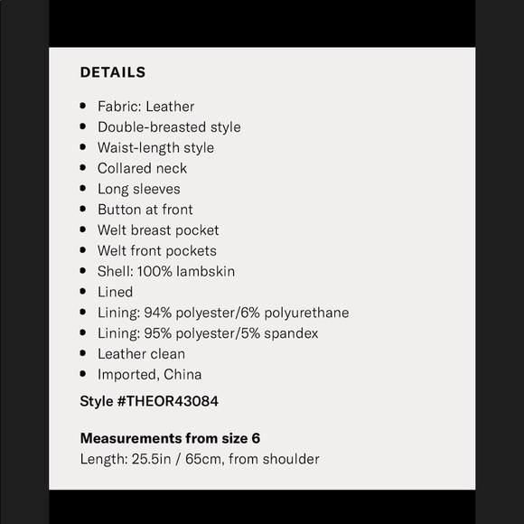 Theory Lamb Leather Blazer in Black. - Picture 6 of 11